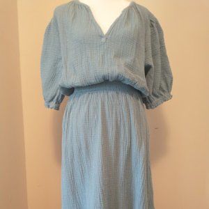 100% Cotton Just Living blue dress SZ M